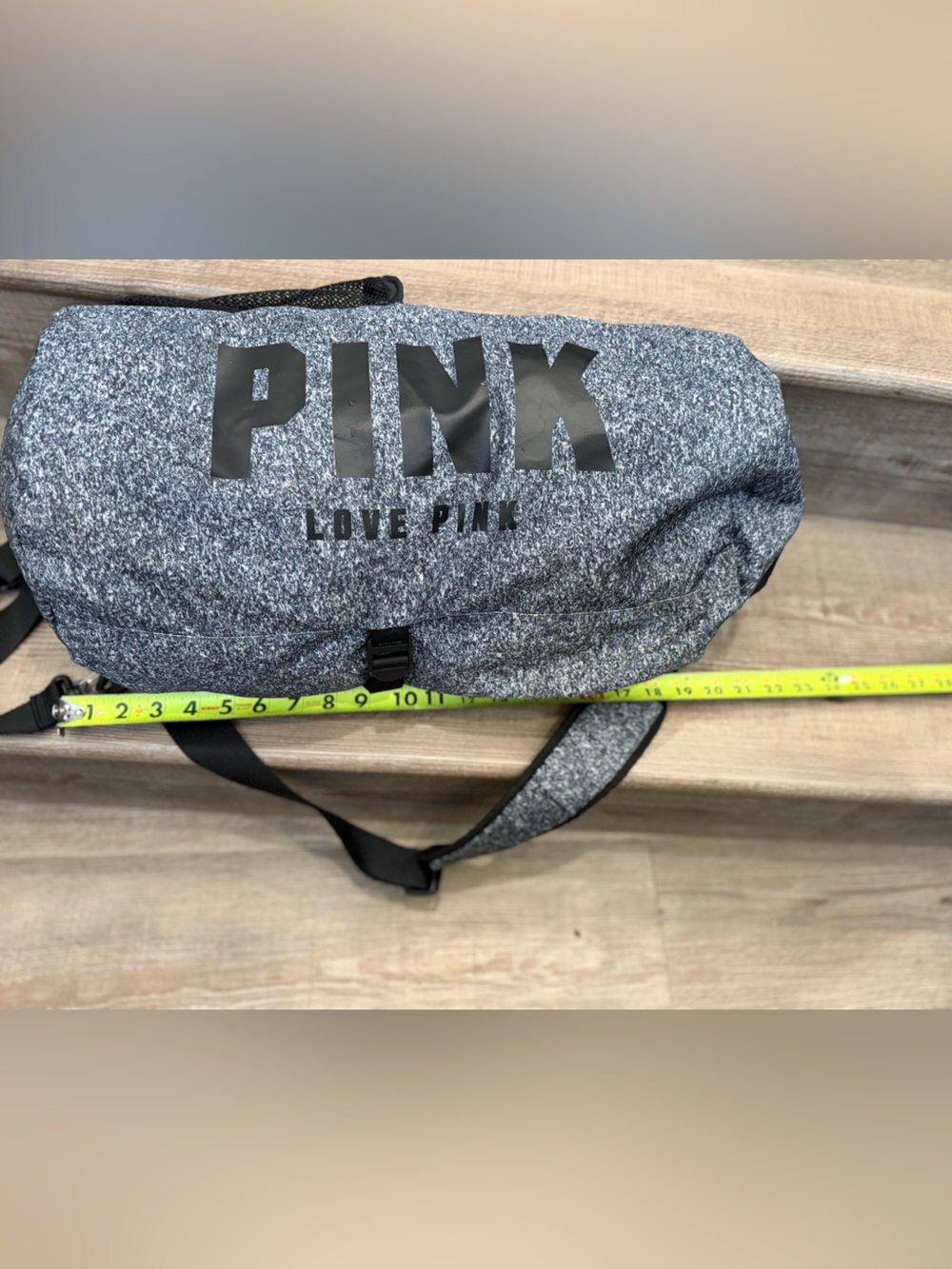 Pink love pink Victoria’s Secret grey duffle bag